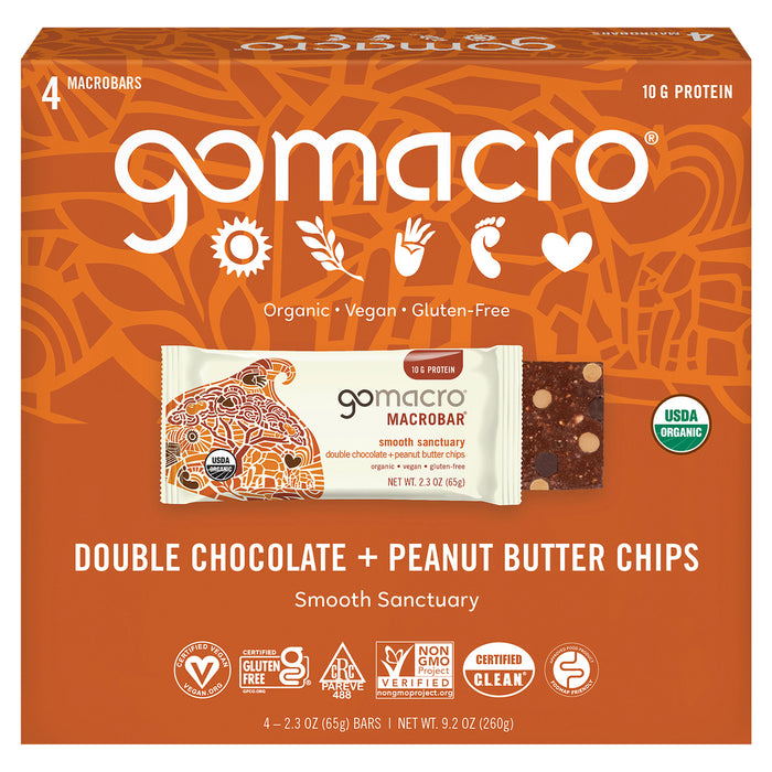 Gomacro - Bar Double Chocolate Peanut Butter - Case Of 7-4/2.3  Oz