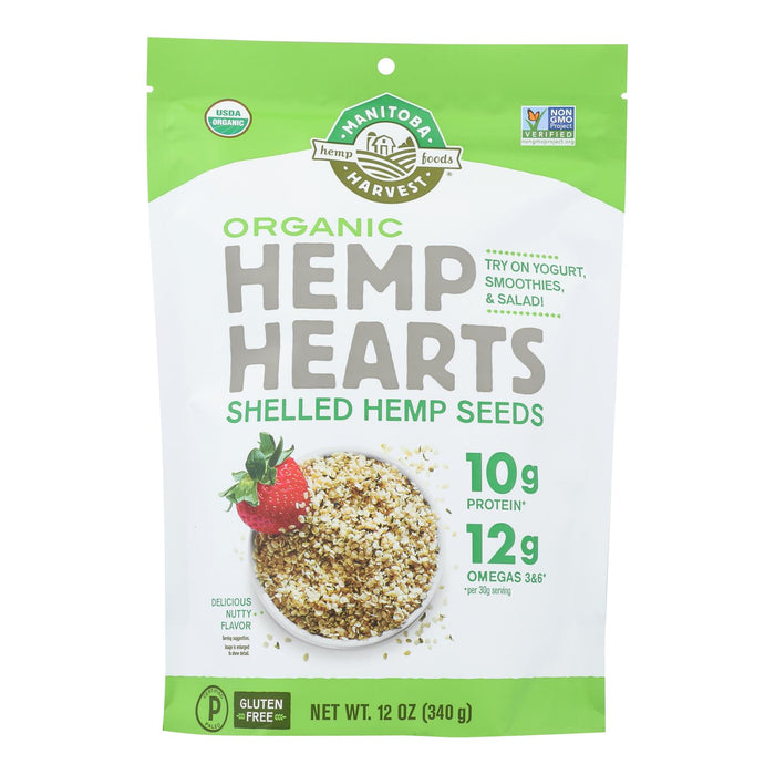 Manitoba Harvest Certified Organic Hemp Hearts Shelled Hemp Seed- Case Of 6 - 12 Oz.