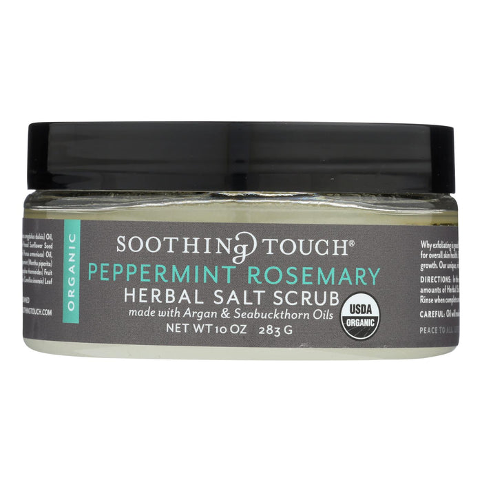 Soothing Touch Scrub - Organic - Salt - Herbal - Peppermint Rosemary - 10 Oz.