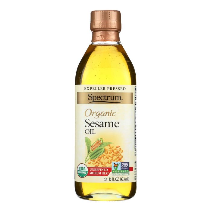 Spectrum Naturals Organic Unrefined Sesame Oil - Case Of 12 - 16 Fl Oz
