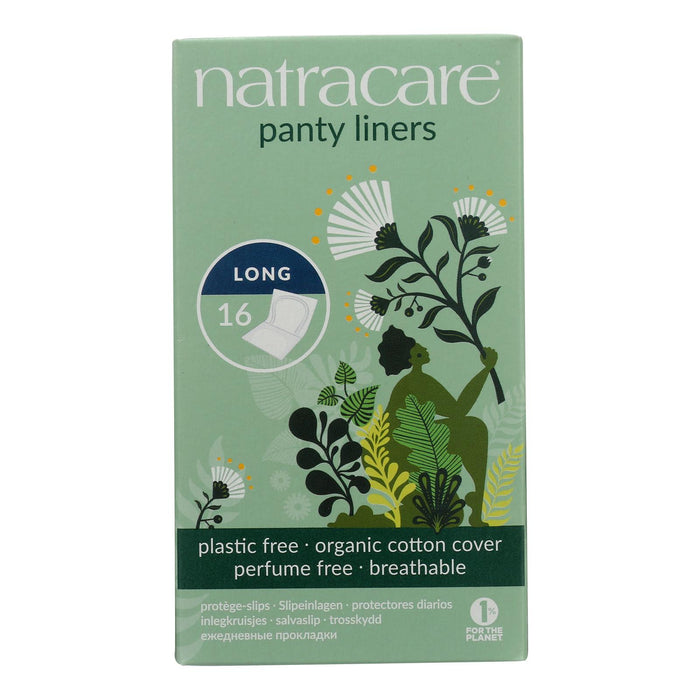 Natracare Panty Liners - Long - Wrapped - 16 Count.