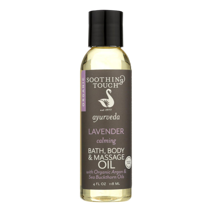 Soothing Touch Bath Body And Massage Oil - Organic - Ayurveda - Lavender - Calming - 4 Oz.