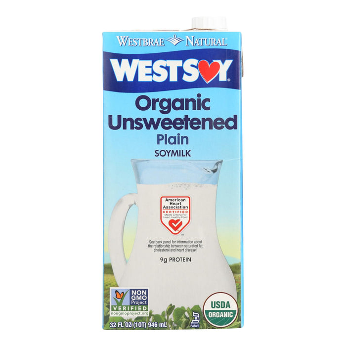 Westsoy Organic Plain - Unsweetened - Case Of 12 - 32 Fl Oz