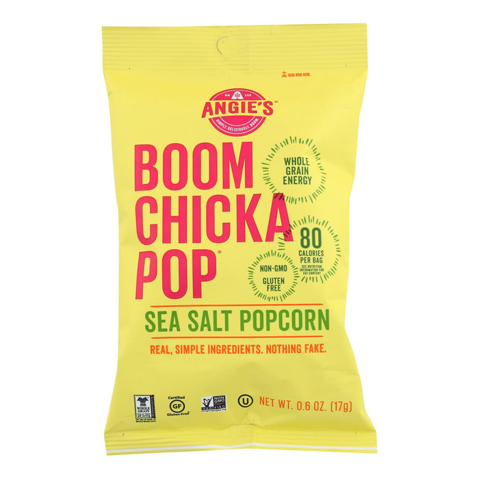 Angie's Kettle Corn Boom Chicka Pop Sea Salt Popcorn - Case Of 24 - 0.6 Oz