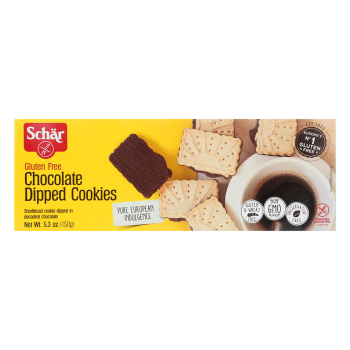 Schar Chocolate Dipped Cookies Gluten Free - Case Of 12 - 5.3 Oz