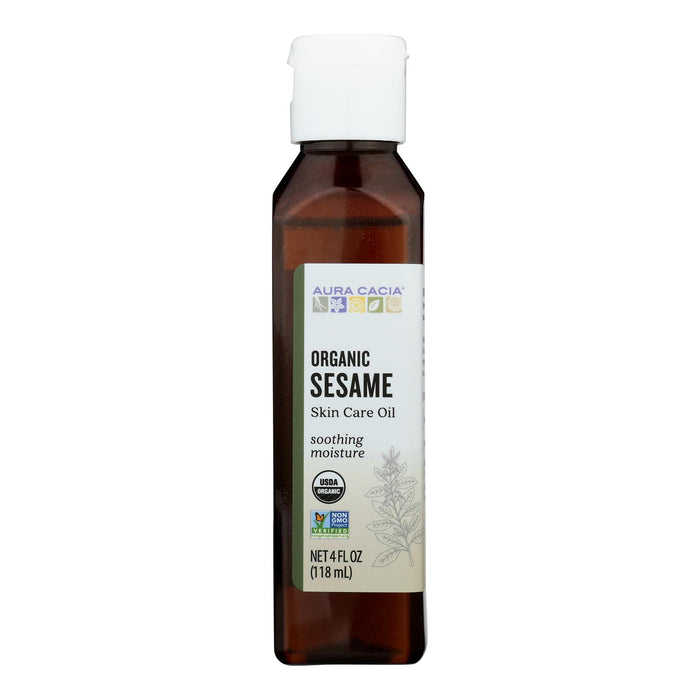 Aura Cacia - Organic Aromatherapy Sesame Oil - 4 Fl Oz.