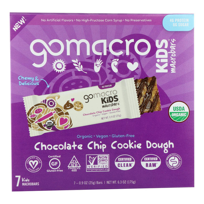 Gomacro - Kids Macrobar Chocolate-chip Cookie Dough - Cs Of 7-6.3 Oz.