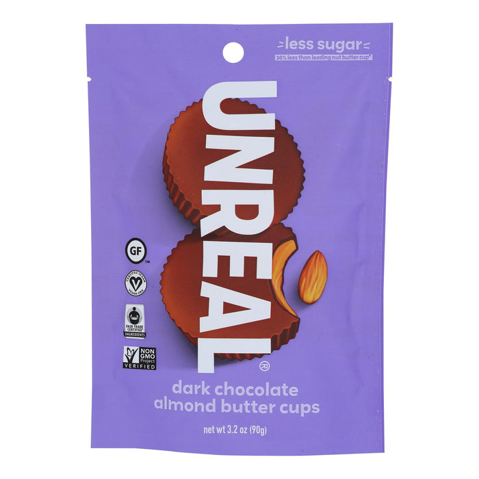 Unreal Dark Chocolate Almond Butter Cups - 6 Bags.