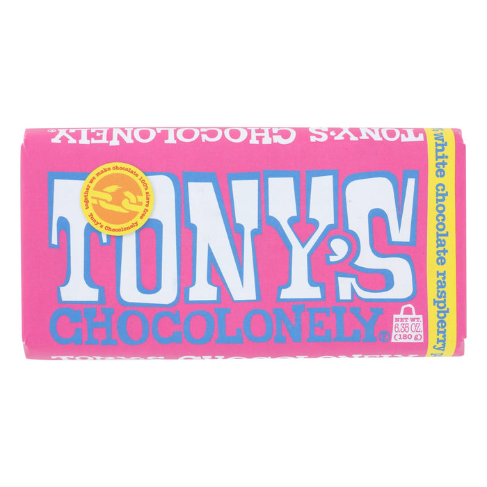 Tony's Chocolonely - Bar White Chocolate Raspberry Pop - Case Of 15 - 6.35 Oz.