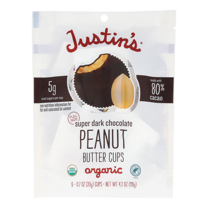 Justin's - Peanut Butter Cup Spr Dark Chocolate - Case Of 6-4.2  Oz