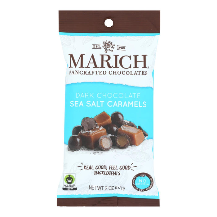 Marich -Caramels Dark Chocolate Sea Salt Squares - Case Of 12 - 2 Ounce