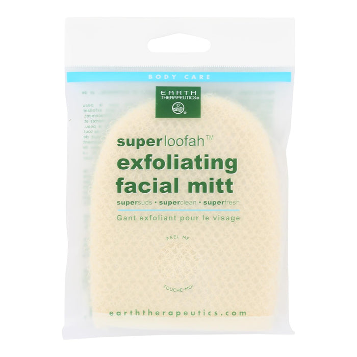 Earth Therapeutics Loofah - Super - Exfoliating - Facial Mitt - 1 Count.