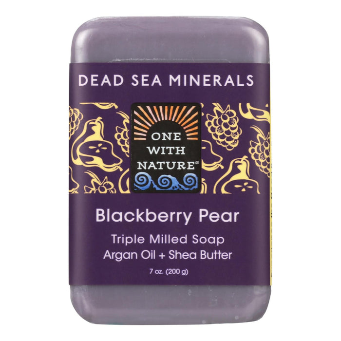 One With Nature Triple Milled Soap Bar - Blackberry Pear - 7 Oz.