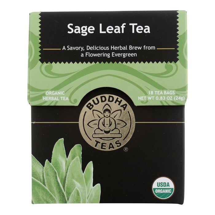 Buddha Teas - Organic Tea - Sage Leaf - Case Of 6 - 18 Count .