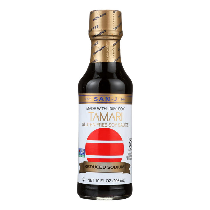 San - J Tamari Soy Sauce - Reduced Sodium - Case Of 6 - 10 Fl Oz