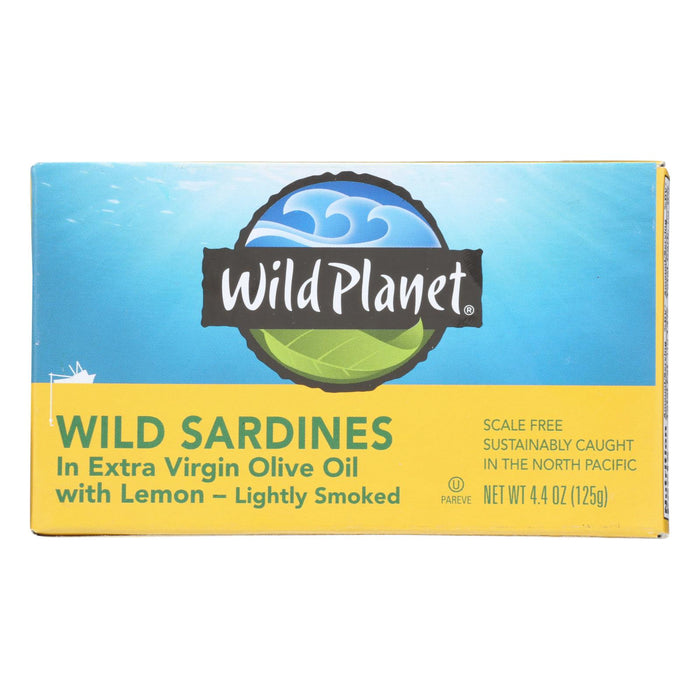 Wild Planet Sardines In Oil - Lemon - Case Of 12 - 4.375 Oz