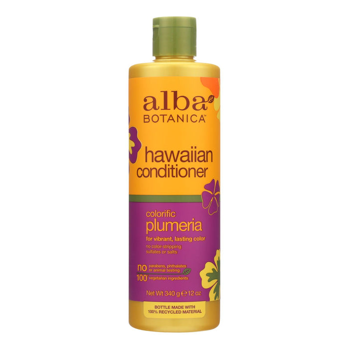 Alba Botanica - Hawaiian Hair Conditioner - Plumeria - 12 Fl Oz.