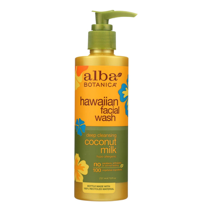 Alba Botanica - Hawaiian Facial Wash Coconut Milk - 8 Fl Oz.