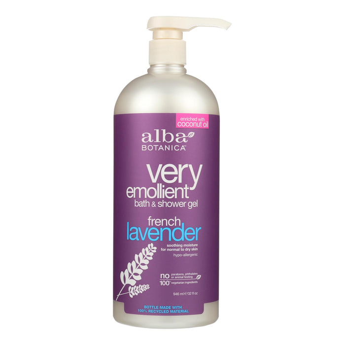 Alba Botanica - Very Emollient Bath And Shower Gel - French Lavender - 32 Fl Oz.