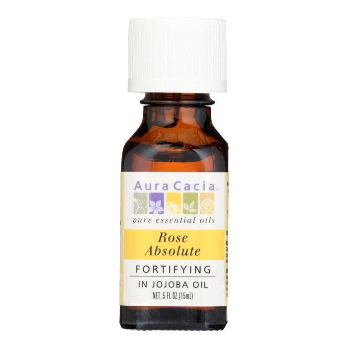 Aura Cacia - Rose Absolute In Jojoba Oil - 0.5 Fl Oz.
