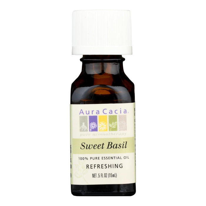Aura Cacia - Pure Essential Oil Sweet Basil - 0.5 Fl Oz.