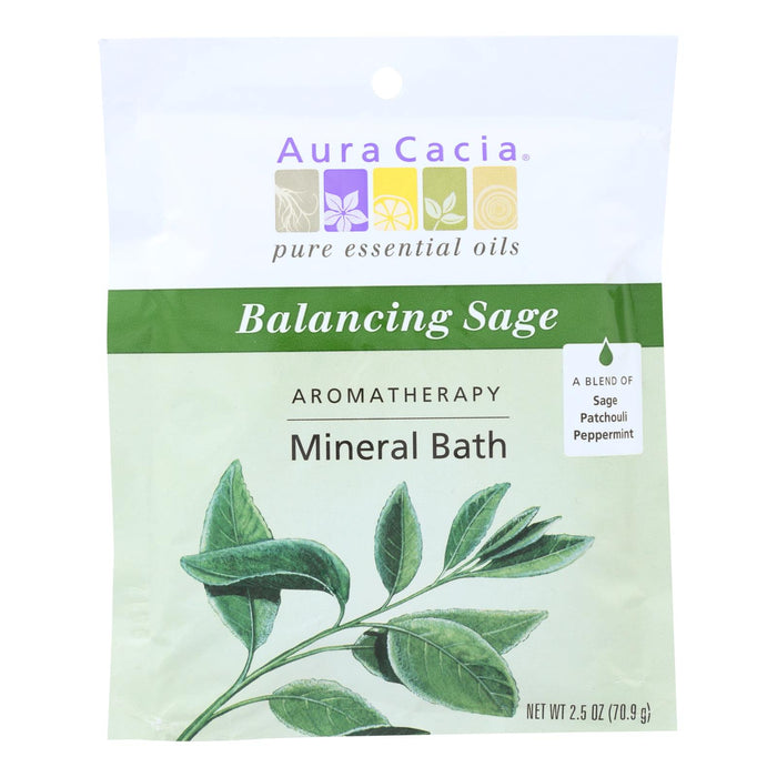 Aura Cacia - Aromatherapy Mineral Bath Balancing Sage - 2.5 Oz - Case Of 6.