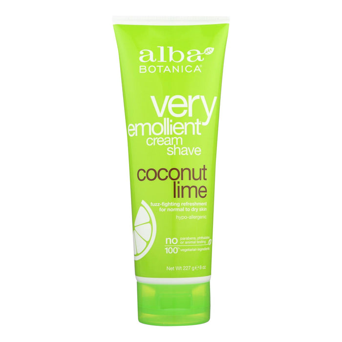 Alba Botanica - Moisturizing Cream Shave For Men And Women Coconut Lime - 8 Fl Oz.