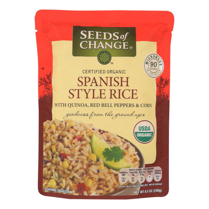 Seeds Of Change Organic Microwavable Spanish Style Rice With Quinoa - Case Of 12  8.5 Oz.