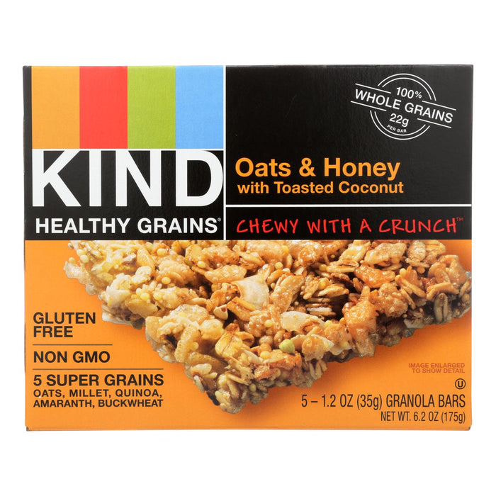 Kind Bar - Granola - Healthy Grains - Oats And Honey With Toasted Coconut - 1.2 Oz -5 Count - Case Of 8