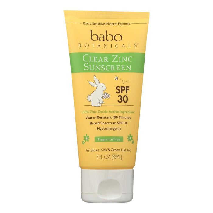 Babo Botanicals - Sunscreen - Clear Zinc Unscented Spf 30 - 3 Oz.