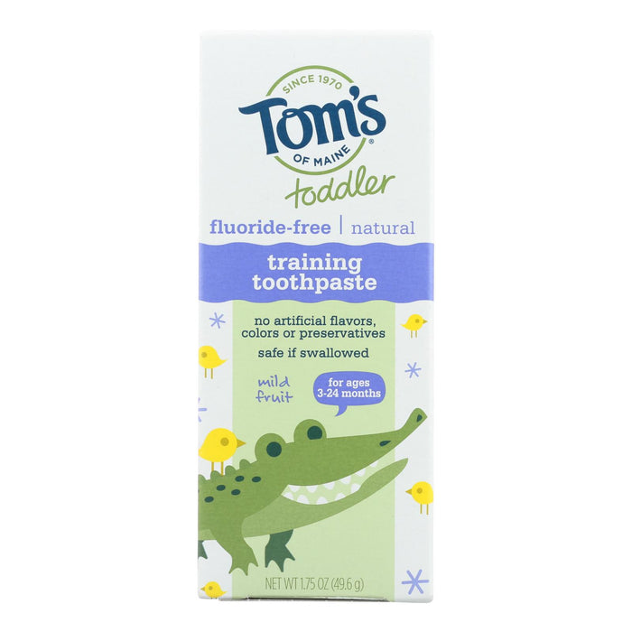 Tom's Of Maine Toothpaste - Toddler Training - Natural - Fluoride Free - Mild Fruit -1.75 Oz - Case Of 6