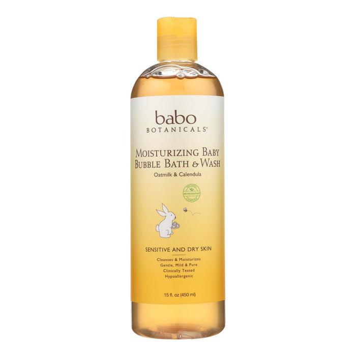 Babo Botanicals - Baby Bubble Bath And Wash - Moisturizing - Oatmilk - 15 Oz.