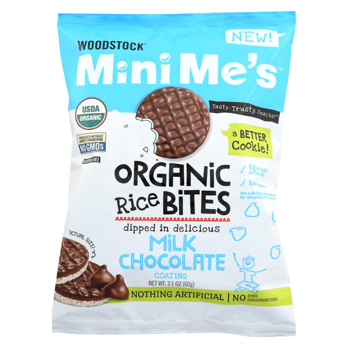 Woodstock Organic Milk Chocolate Rice Bites - Case Of 8 - 2.1 Oz.