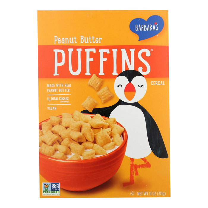 Barbara's Bakery -Puffins Cereal - Peanut Butter - Case Of 12 - 11 Oz.