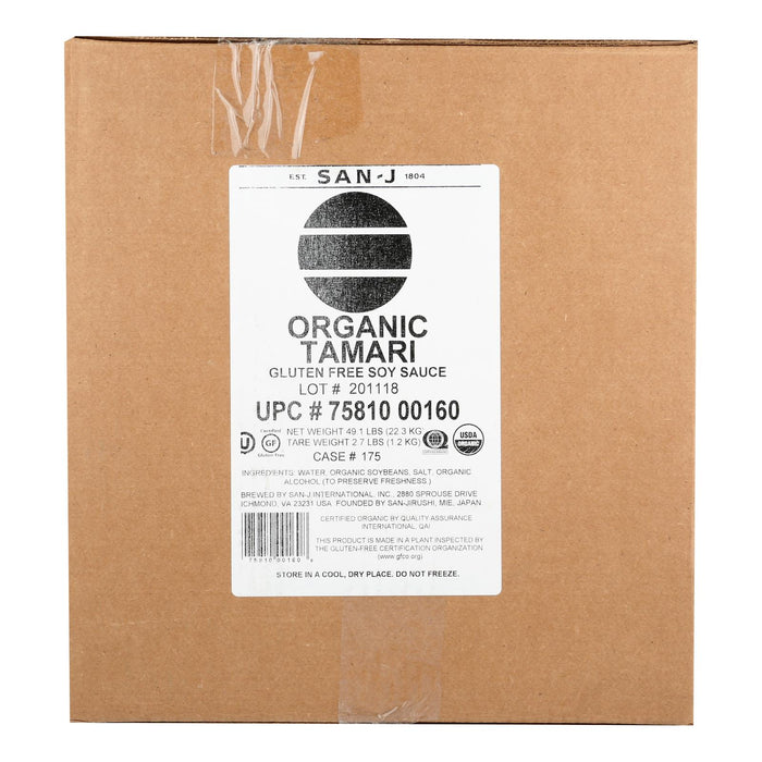 San - J Tamari Soy Sauce - Organic - 5 Gal.