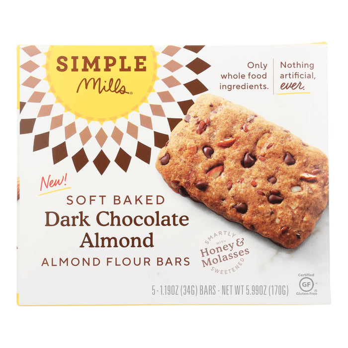 Simple Mills - Bar Sft Baked Dark Chocolate Almond - Case Of 6 - 5.99 Oz.