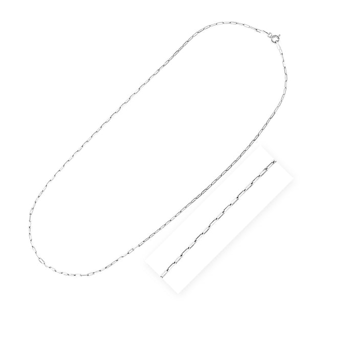 Sterling Silver Rhodium Plated Paperclip Chain (1.8 mm).