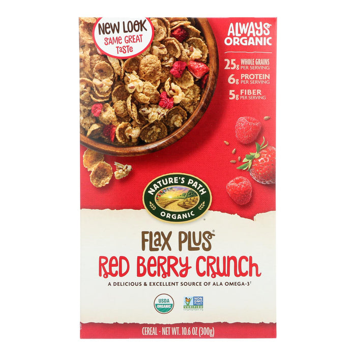 Nature's Path Organic Flax Plus Cereal -Red Berry Crunch - Case Of 12 - 10.6 Oz.