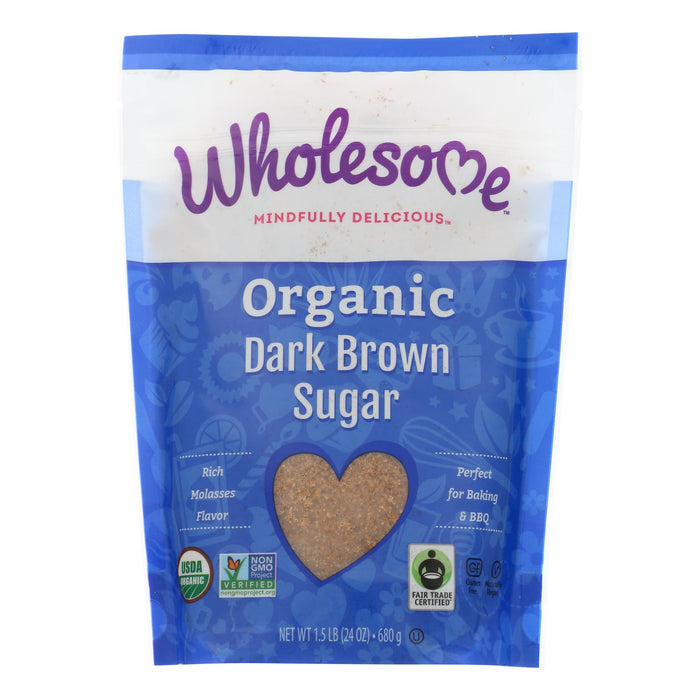 Wholesome Sweeteners Sugar - Organic - Dark Brown - 24 Oz - Case Of 6.