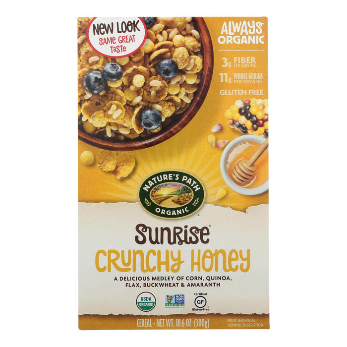 Nature's Path Organic Sunrise Cereal - Crunchy Honey -Case Of 12 - 10.6 Oz.