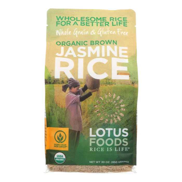 Lotus Foods Organic - Rice - Brown - Jasmine - Case Of 6 - 30 Oz.