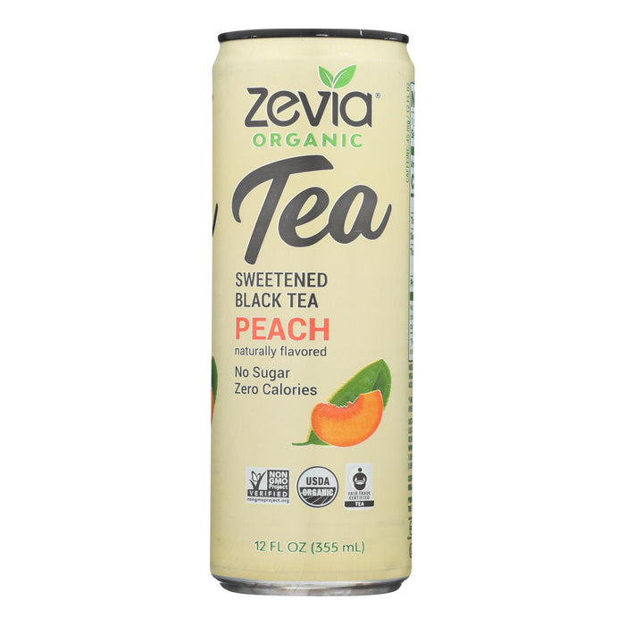 Zevia - Tea Black Peach - Case Of 12 - 12 Fz.