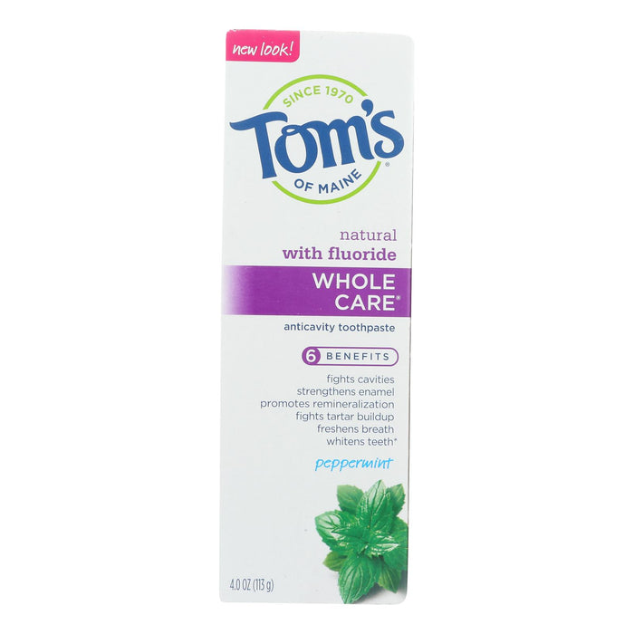 Tom's Of Maine - Tp Whole Care Ppmnt Fluor - Case Of 6 - 4 Oz.