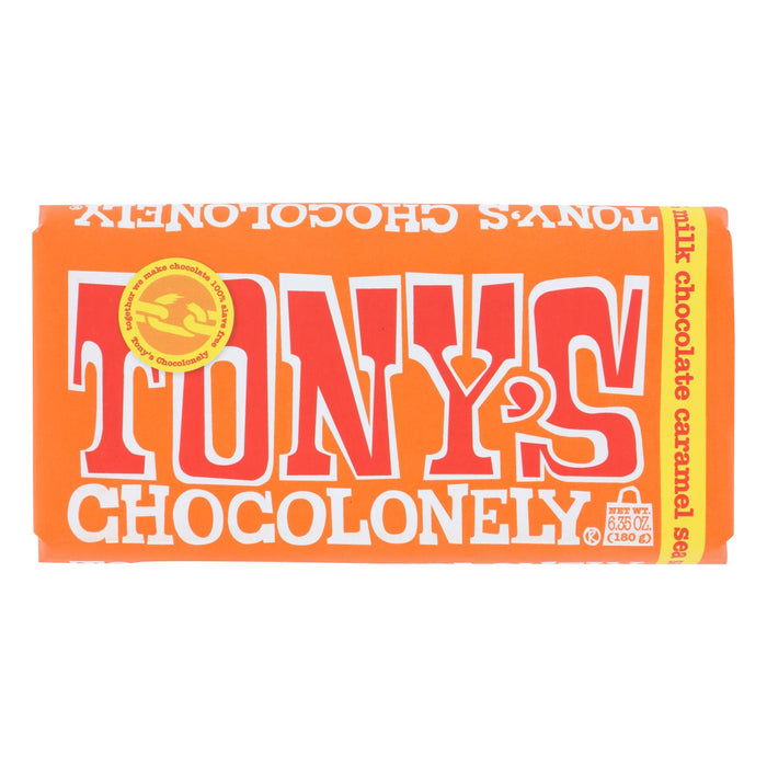 Tony's Chocolonely - Bar Chocolate Milk Caramel Ssl 32% - Case Of 15 - 6.35 Oz.