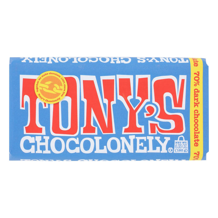 Tony's Chocolonely - Bar Chocolate Xtra Dark 70% - Case Of 15 - 6.35 Oz.