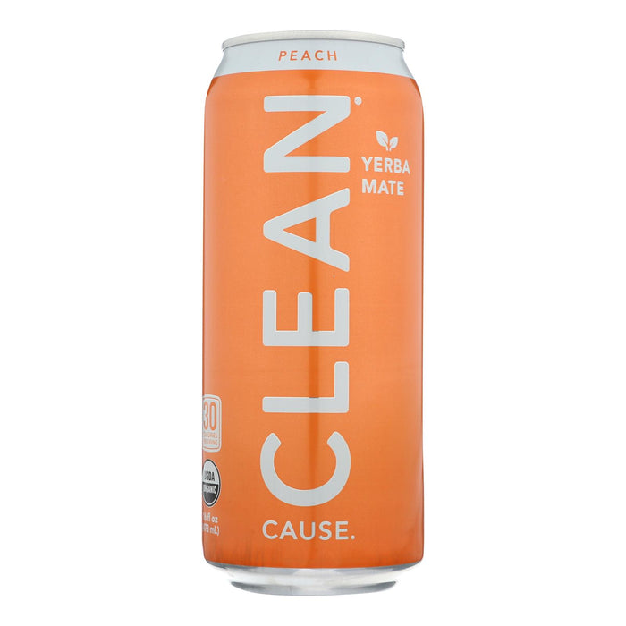 Clean Cause - Yrba Mte Peach Clean - Case Of 12 - 16 Fz.