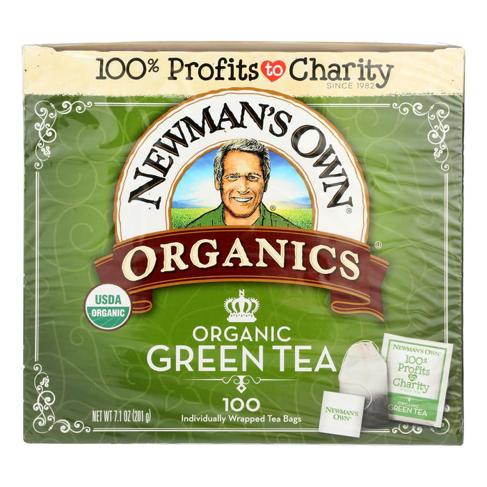 Newman's Own Organics Organic Green Tea Bags  - Case Of 5 - 100 Ct.