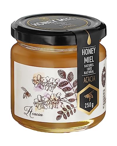 HONIGMA Premium Raw Honey, 100% Pure, Unpasteurized, and Unfiltered Honey (Acacia, 250g/8.8oz (Pack of 1))