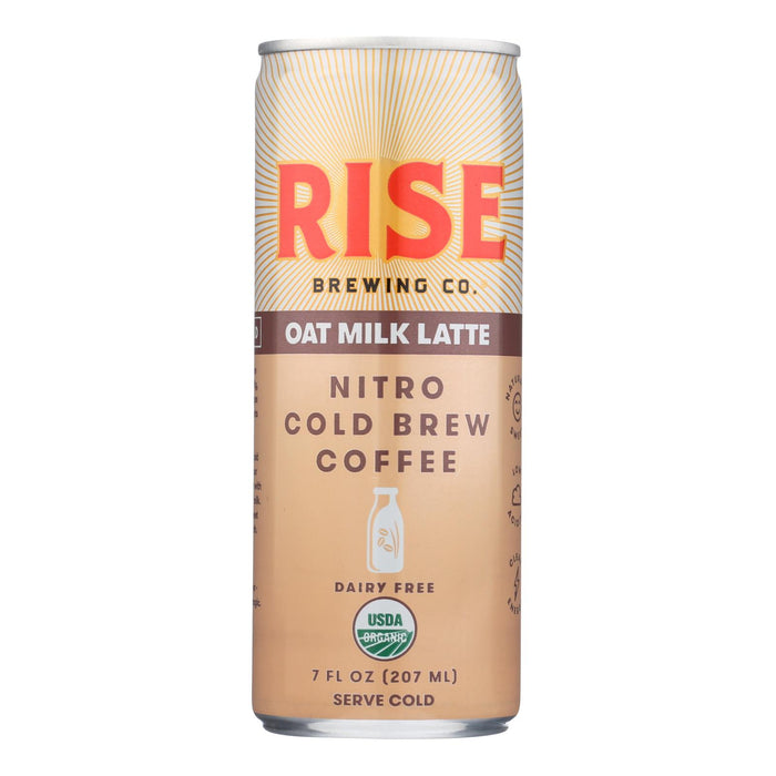 Rise Brewing Co. Nitro Cold Brew Coffee, Oat Milk Latte - Case Of 12 - 7 Fz.