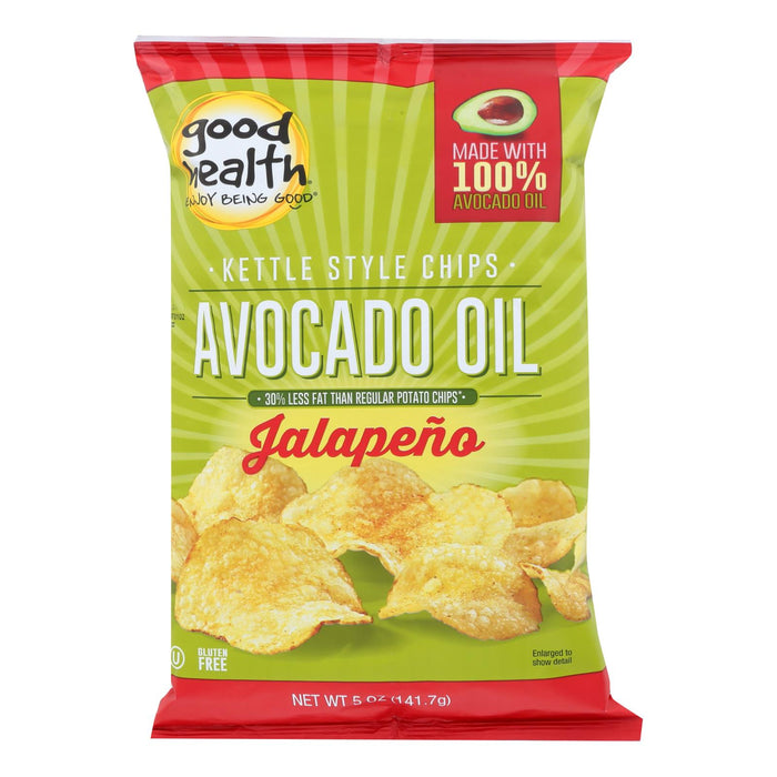 Good Health Kettle Chips -Avocado Oil Jalapeno - Case Of 12 - 5 Oz.